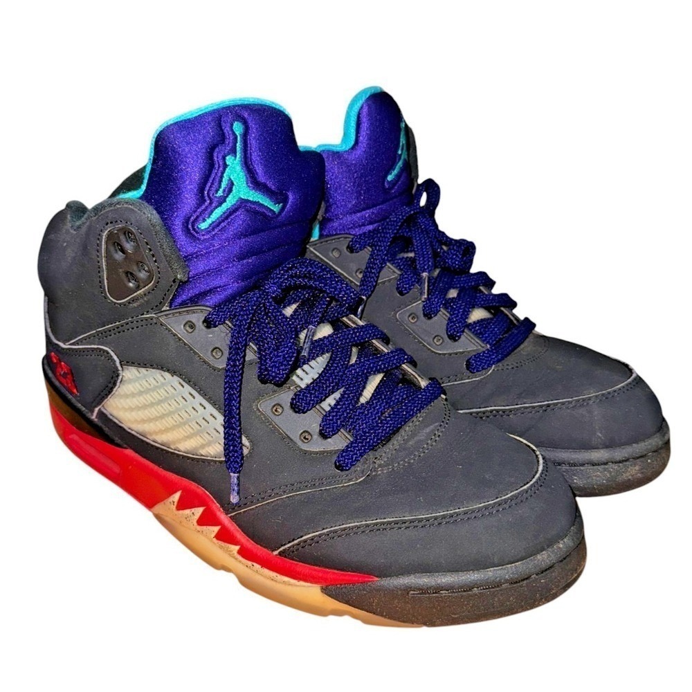 Jordan Air Jordan 5 Retro Mens 8.5 Pre-Owned Sneakers Black Fire Red CZ1786-001